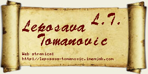 Leposava Tomanović vizit kartica